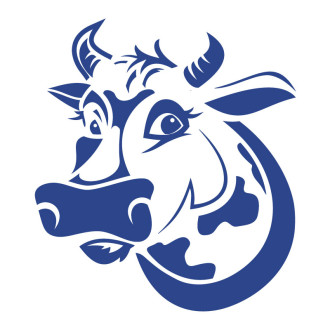 sticker tête de vache rigolote