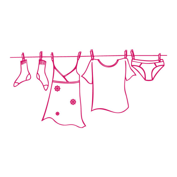 sticker décoration murale corde à linge