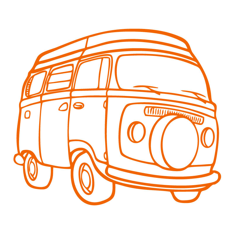 Sticker vinyle WV Combi années 70