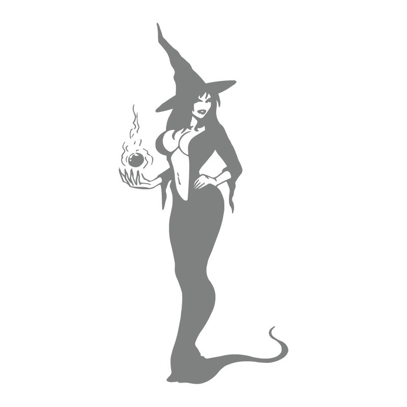 sticker déco vinyle la sorcière sexy