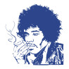 Sticker mural Jimmy Hendrix