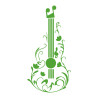 Sticker mural guitare fleurie