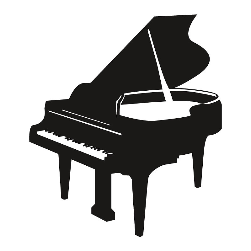 Sticker décoration piano