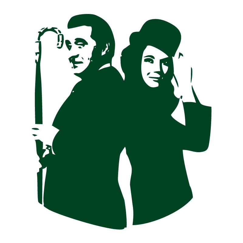 Sticker chapeau melon bottes de cuir