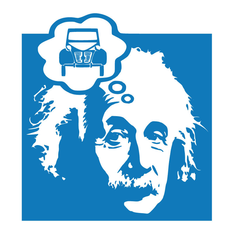 Sticker autocollant Einstein et 2CV