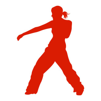 Sticker femme karaté