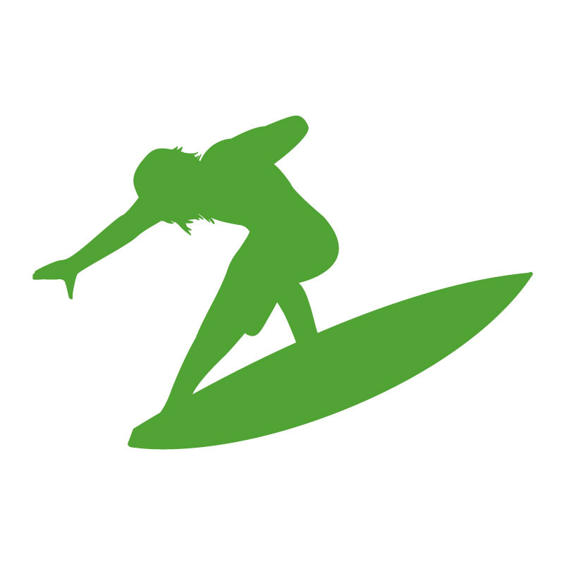 Sticker mural silhouette de surfeur