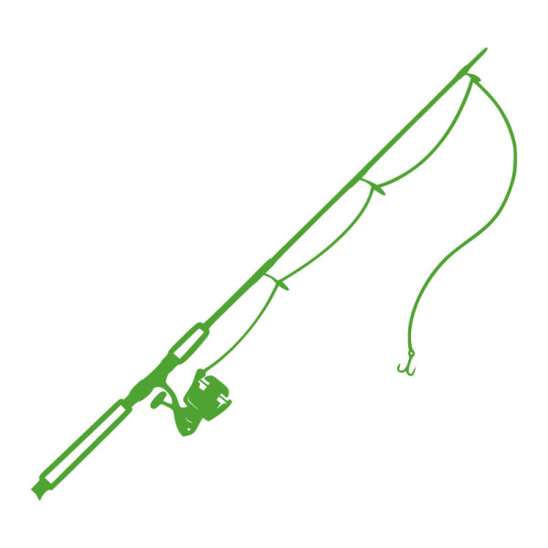 Sticker vinyle mural canne à pêche