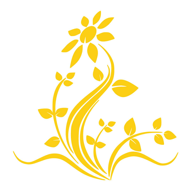 Sticker déco adhésive fleurs tournesol