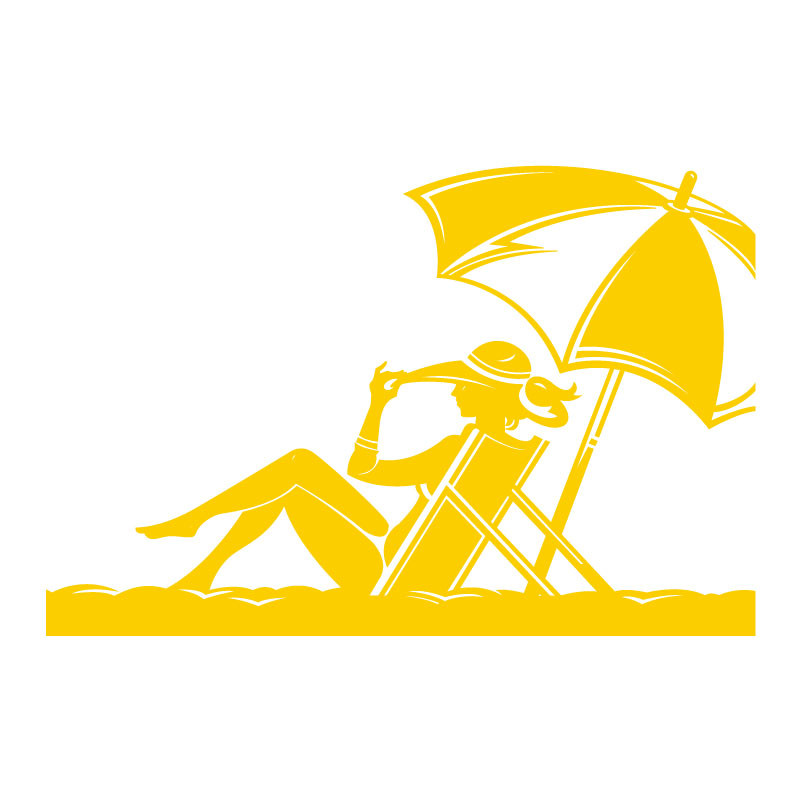 Sticker adhésif Girl on the beach