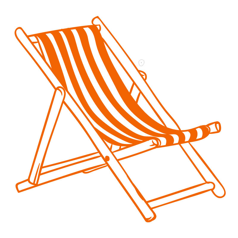 Sticker décoration murale chaise longue