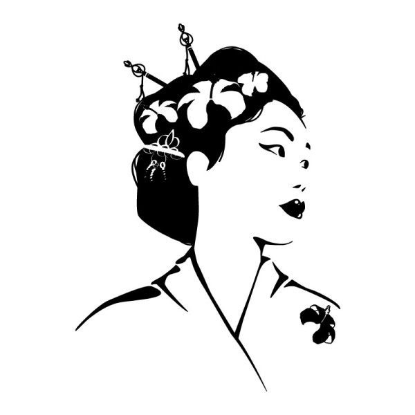 Sticker mural geisha