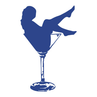 Sticker vinyle fille cocktail