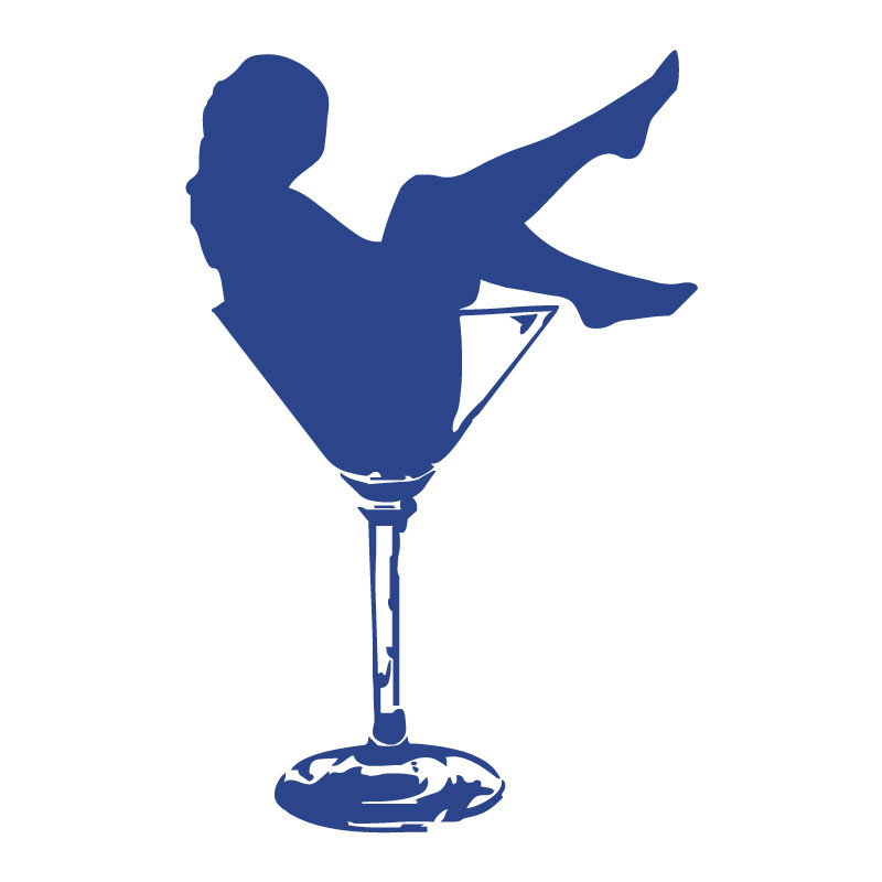 Sticker vinyle fille cocktail