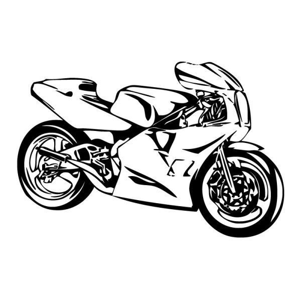Sticker mural moto