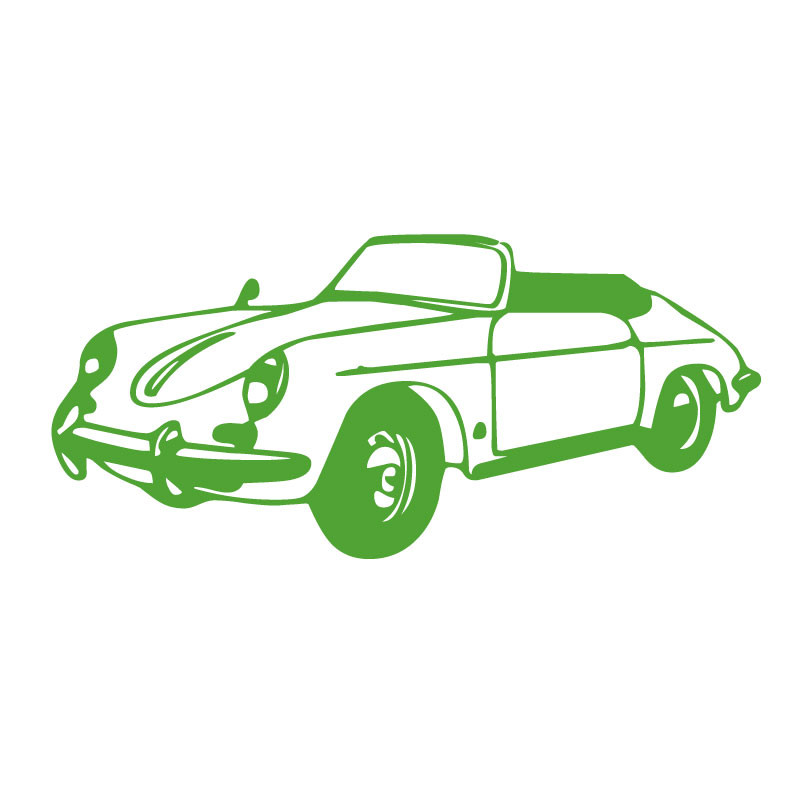 sticker déco Old Porsche Cabrio