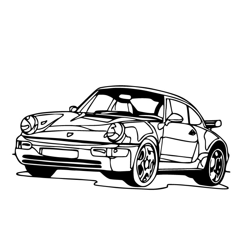 Sticker mural Porsche Carrera