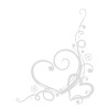 Sticker vitres coeur et volutes
