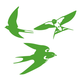 Sticker décoration murale les hirondelles