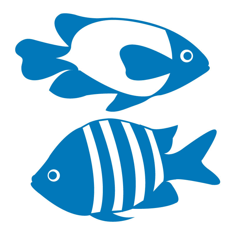 sticker mural 2 poissons